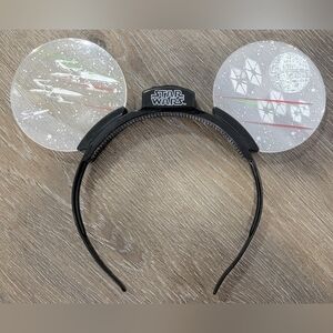 Disney Parks Star Wars Light Up Mickey Ears Headband Death Star Tie Fighter